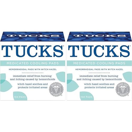 Tucks Medicated Hemorrhoid Cooling Pads. 100 Pads Each (Pack of 2)