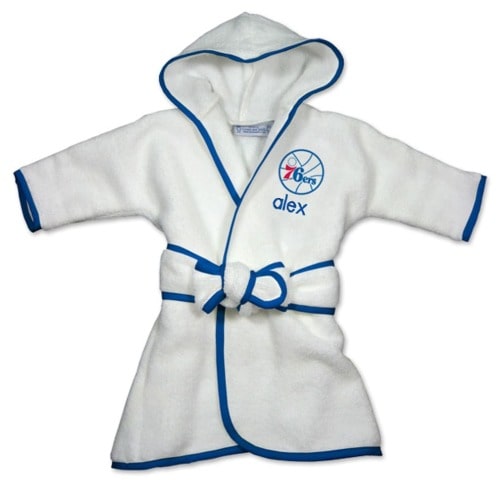 Philadelphia 76ers Infant Personalized Robe - White