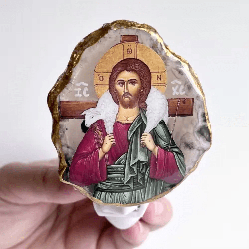Christ the Good Shephard Agate Nightlight — Draw Near Designs