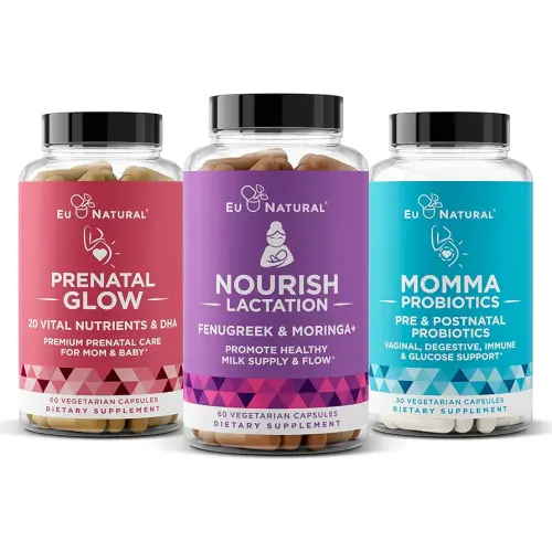 Natural Postnatal Bundle – Nourish, Momma, Glow for Nursing, Digestion, Healthy Baby and Mom