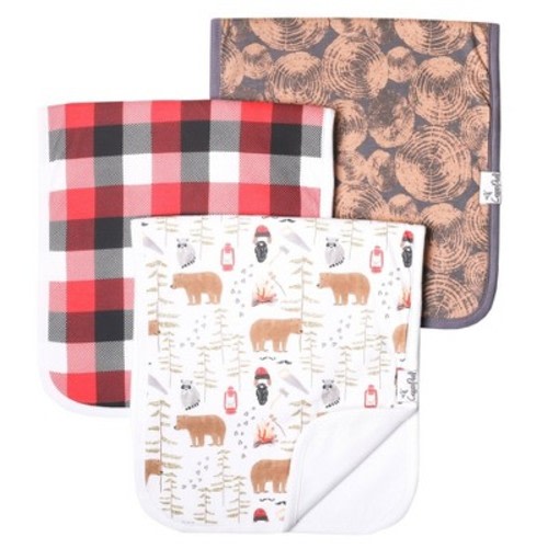 Copper Pearl Burp Cloths - 3pc, Color: Lumberjack