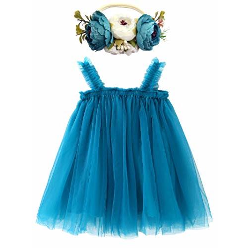 BGFKS Layered Tulle Tutu Dress for Toddler Girls,Baby Girl Rainbow Tutu Princess Skirt Set with Flower Headband.