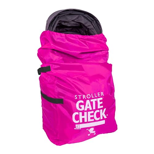 J.L. Childress Gate Check Travel Bag for Single & Double Stroller, Neon Pink