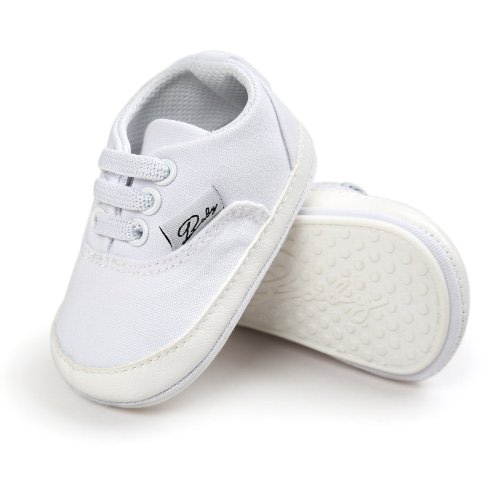 RVROVIC Baby Infant Shoes Canvas Slip-on Sneakers 0-18M