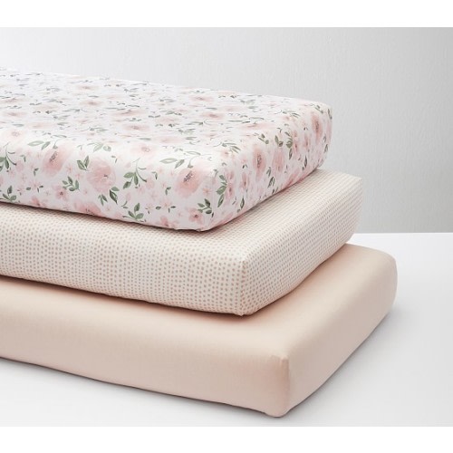 Blush Crib Fitted Sheets - Set of 3 | Pottery Barn Kids