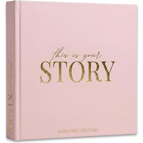 Baby Memory Book & Baby Keepsake Book to Record Baby's Milestones and Photos for Newborn Girl or Newborn Boy, Gender Neutral, Scrapbook Album, First 5 Year Journal Includes Stickers & Keepsake Box