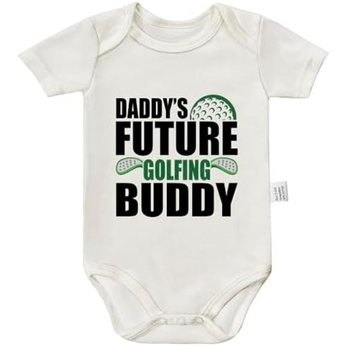 Daddy's Future Golfing Buddy Bodysuit, Baby Boy Outfit, Boys Girls Short Sleeve Jumpsuit Outfits 0-24 Month