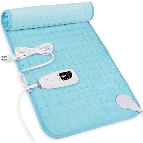 Heating Pad-Electric Heating Pads for Back,Neck,Abdomen,Moist Heated Pad for Shoulder,Knee,Hot Pad for Arms and Legs,Dry&Moist Heat & Auto Shut Off(Light Blue, 12''×24'')