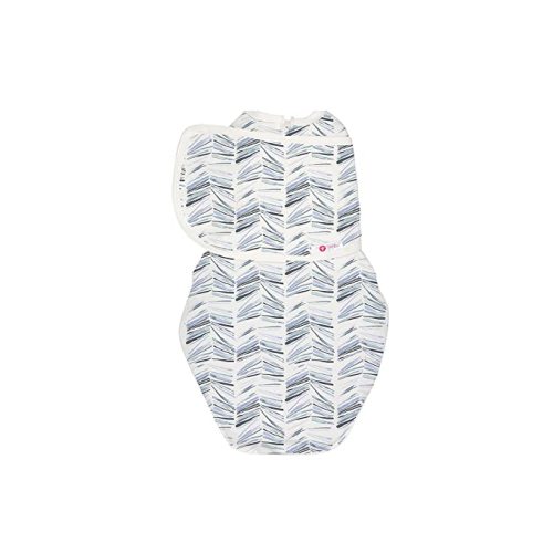 embé 2-Way Starter Baby Swaddle, 6-14 lbs, Newborn Infant Swaddle Sack 0-3 Months, Zip, Hook & Loop 0-3 Months Baby Wrap, Hip Healthy - Angle Stripe
