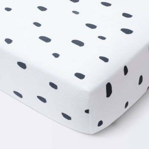 Dash Marks Crib Fitted Sheet - Cloud Island™ White/gray