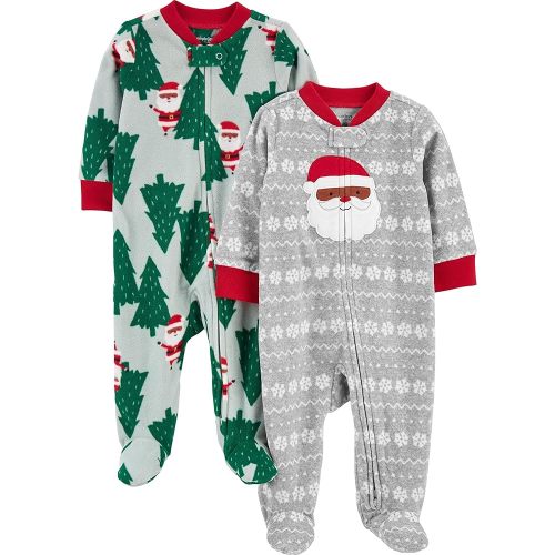Simple Joys by Carter's Baby Holiday Fleece Footed Sleep and Play, Pack of 2