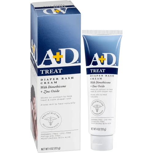 A+D Zinc Oxide Diaper Rash Cream - Soothes & Treats Diaper Rash - Zinc Oxide 10% Dimethicone 1% - Easy Spreading Diaper Rash Cream for Baby - Healing Skin Ointment for Red, Irritated Skin - 4oz