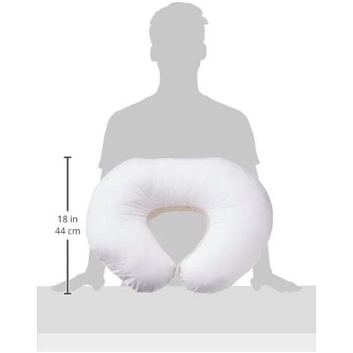 Boppy Nursing Pillow Bare Naked Original Support, Boppy Pillow Only, Nursing Pillow Cover Sold Separately, Ergonomic Nursing Essentials for Breastfeeding and Bottle Feeding, with Firm Fiber Fill - White