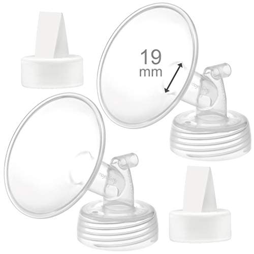 Maymom 19mm Flange and Duckbill Valve Compatible with Spectra S1 Spectra S2 Breastpump Not Original Spectra S2 Accessories Spectra Pump Parts Replace Spectra Duckbill Valve and Flange