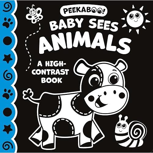 Peekaboo! Baby Sees Animals - A High-Contrast Picture Book with Mirror That Helps Visual Development, Ideal for Ages 6 Months and Up Board book – Picture Book, January 21, 2025