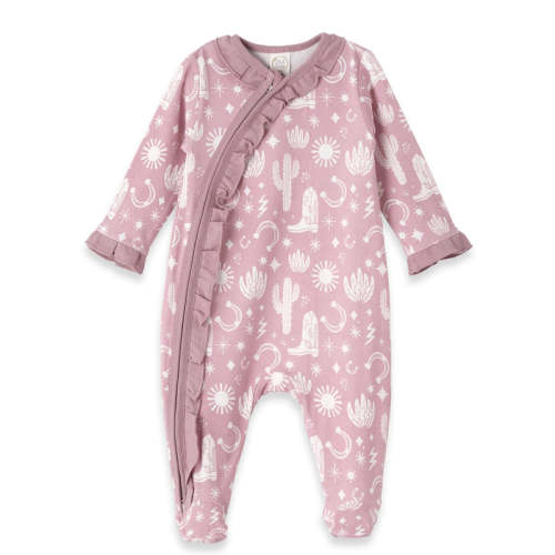 Wild West/Pink Bamboo Zipper Romper