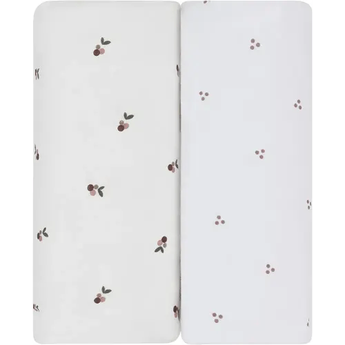 Ely's & Co. Patent Pending Waterproof Changing Pad Cover | Cradle Sheet Set - 2 Pack Berry and Cluster Dot (Lavender)