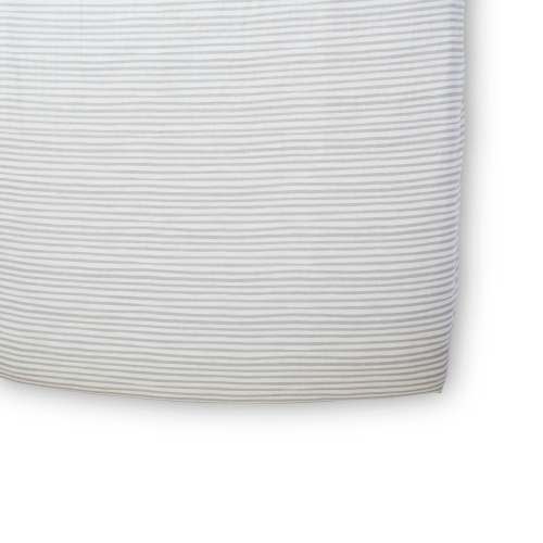 Pebble Gray Striped Crib Sheet