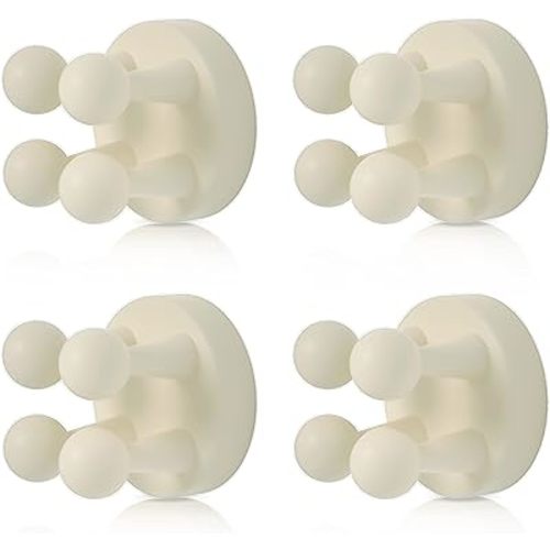 4 pcs Silicone Toothbrush Holder Multi-Function Hook Waterproof self Adhesive Single Toothbrush Hook Plug Holder for Wall for Hanging Bathroom Kitchen Living Room Office