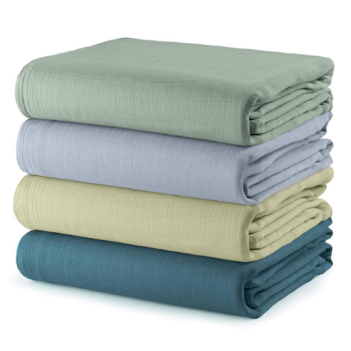 Comfy Cubs Muslin Swaddle Blankets Pack of 4, 47 x 47 Inches, Soft Cotton Baby Blanket Set, Large Multipurpose Swaddling Wraps for Newborns - Self-Soothing Swaddle - Sun, Rainbow, Rain, Doodle