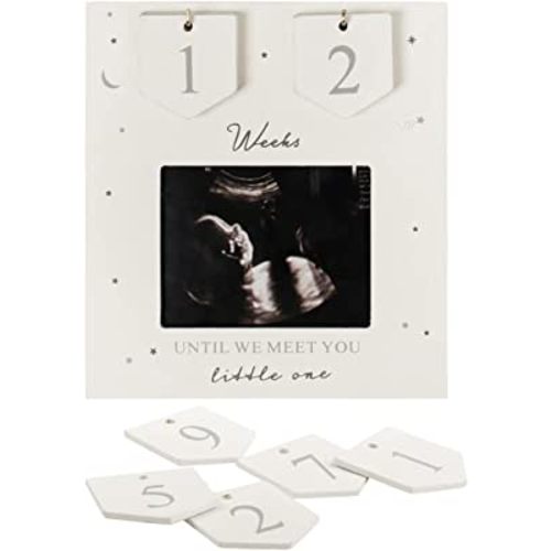 Sonogram Picture Frame | Countdown Weeks | Keepsake Baby Ultrasound Frame | Great Gift for Expecting Parents | Nursery Décor | Best Baby Announcement | Love at First Sight (6.5 x 6 Inches)