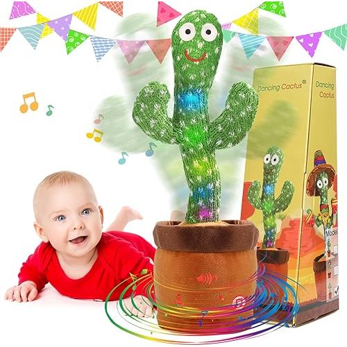 Emoin Dancing Talking Cactus Toy for Baby Boys Girls Gifts,Dancing Cactus Singing Mimicking Recording Repeating What You Say Baby Toys