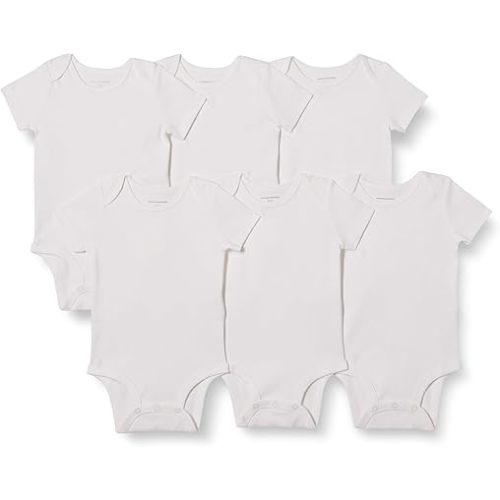 Amazon Essentials Unisex Babies' Short-Sleeve Bodysuits, Multipacks