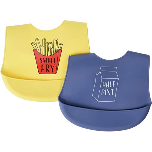 Hudson Baby Unisex Baby Silicone Bibs - One Size - Small Fry