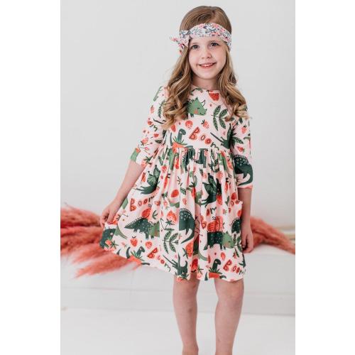 Hear Me Roar 3/4 Sleeve Pocket Twirl Dress | Mila & Rose