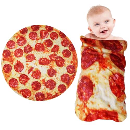 Pizza Blanket Baby Gifts - Baby Blankets for Boys Girls, Funny Gifts for Baby Shower, Soft Flannel Swaddle Blanket for Birthday Gifts, Food Blanket for Newborn 36 inch