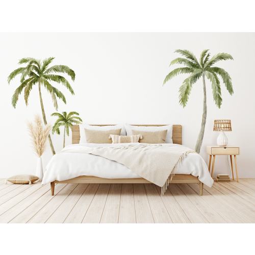 Palm Trees Wall Decals - Watercolor Tropical Palms - Big Palm Trees Wall Decal