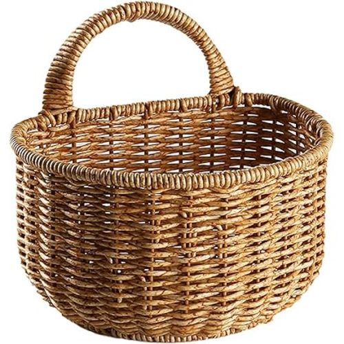 Hand-woven Rattan Storage Basket, 150cm, for Decorating Gardens, Balconies, Terraces, Corridors, and Living Rooms, with Integrated Handle for Easy Hanging
