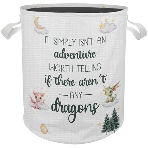 Briblaze Kids Laundry Basket, Baby Boy Girl Laundry Basket, Dragon Nursery Laundry Basket Hamper Waterproof Collapsible Storage Bin Organizer for Kids Boys Girls Room Clothes Toys