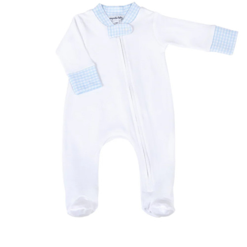 New Beginnings Zip Footie - Blue