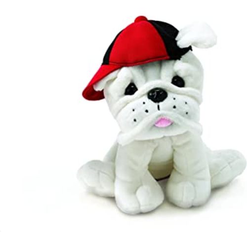 Burton & Burton Plush Eugene - White Bulldog with Baseball Cap