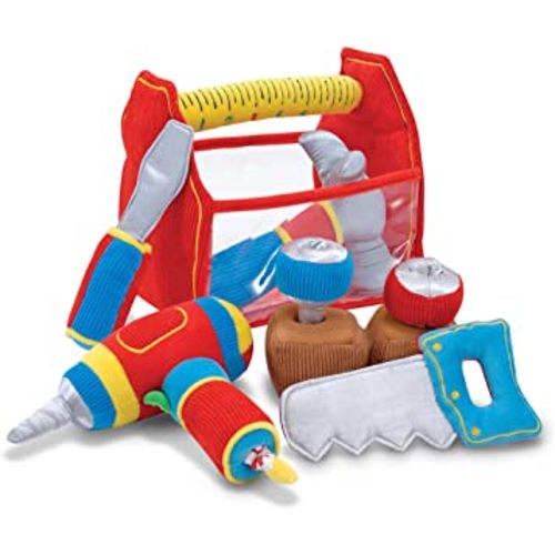 Melissa & Doug Toolbox Fill and Spill Toddler Toy With Vibrating Drill (9 pcs)