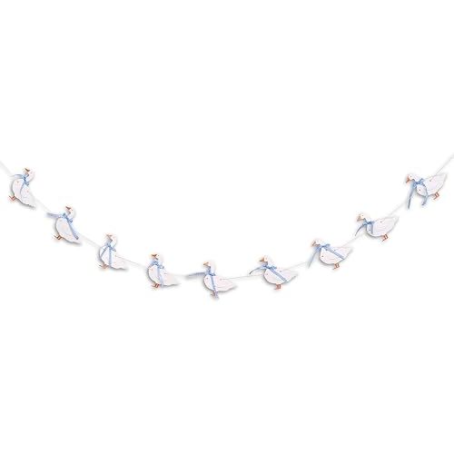 ZAIBIANHAO Goose Theme Banner - Goose Baby Shower Garland,One Silly Goose Blue Gingham Style Birthday Decor,Farm Animal Themed Party Decorations(Goose Banner)