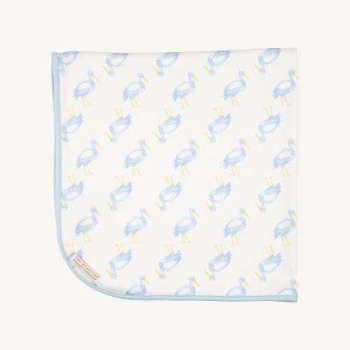 Baby Buggy Blanket - Sir Proper Stork with Buckhead Blue