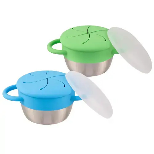 Stainless Steel Snack Cups (Blue/Green)