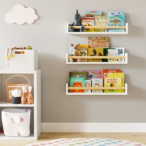 Wallniture 24" Madrid Wall Bookshelf Set of 3 - White