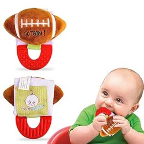 Amazon.com : Wristy Buddy Football Baby Teether - 100% Food-Grade Silicone Teething Toy for Pain Relief - Freezer Safe & Machine Washable - Ideal for Babies 3+ Months : Baby