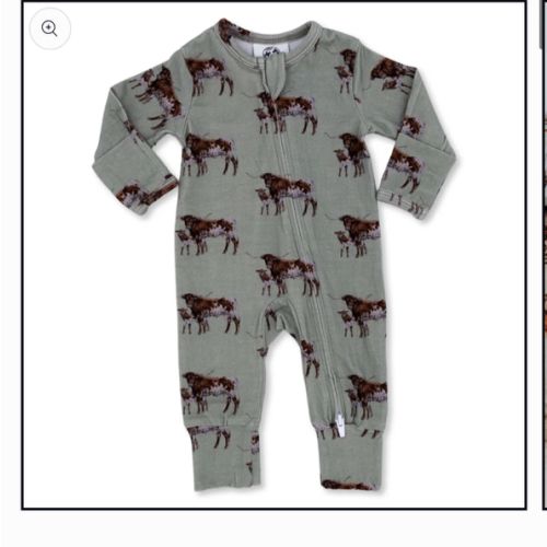 Sagebrush Longhorn Folding Feet Jammies – Cowkid Clothing Company
