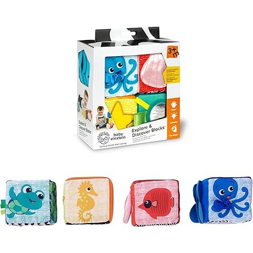 Baby Einstein Explore & Discover Soft Blocks Toys, Ages 3 months +