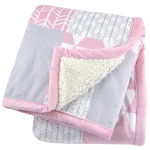 Just Born Boys and Girls Newborn Infant Baby Toddler Nursery Dream Super Soft Plush Receiving Swaddle Blanket, Patchwork Pink, One Size