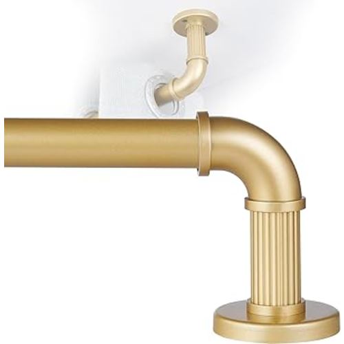 Industrial Curtain Rod for Windows 32-72 Inch: Blackout Wrap Drapery Set with Steel Wall & Ceiling Mounted - 1 Inch Pipe Curtain Rod for Indoor & Outdoors