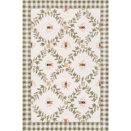 Chelsea HK55 Hand Hooked Indoor Accent Rug - Ivory/Green - 3'9"x5'9" - Safavieh