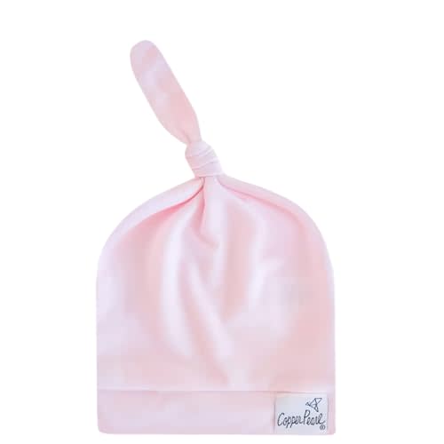 Copper Pearl Baby Beanie Hat Top Knot Stretchy Soft Blossom