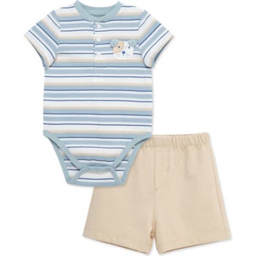 Puppy Appliquè Bodysuit & Shorts Set