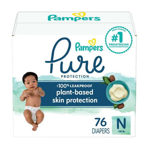 Pampers Pure Protection Diapers, Super Pack, 76CT