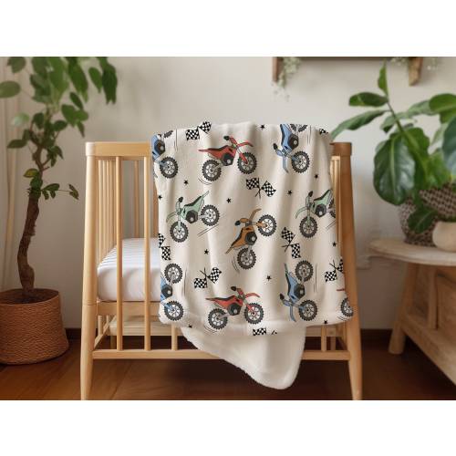 Personalized blanket for boys, Dirt Bike blanket, boys baby blanket, birthday gift for him, custom name baby blanket, baby shower gift